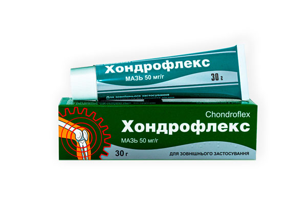 ХОНДРОФЛЕКС мазь, 50 мг/г; по 30 г у тубі; по 1 тубі в пачці з картону